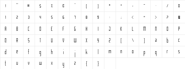 Garden Least  glyph index