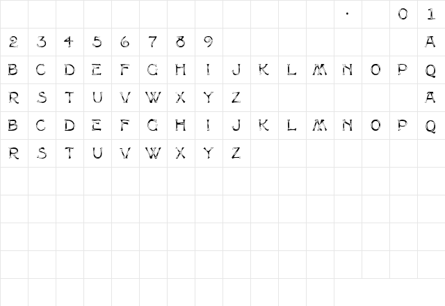CamoCapsSSK Regular  glyph index