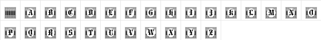 Portculliard Initials Regular  glyph index