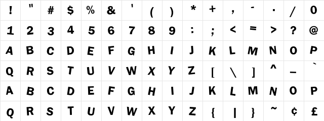 dDAFTt-UPPERcase dDAFTt-UPPERcase  glyph index