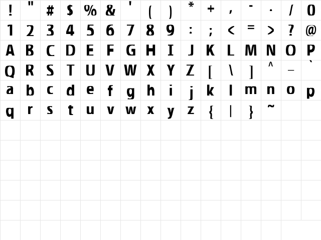 Illumination Regular  glyph index