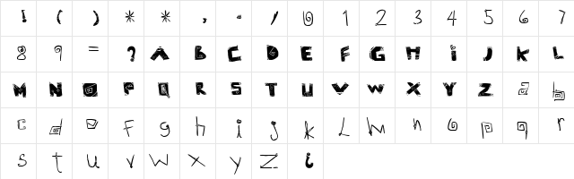 Adry of Hanabi Regular  glyph index