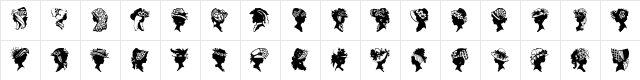 WWFancyHats Regular  glyph index