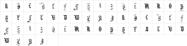 Infula Regular  glyph index