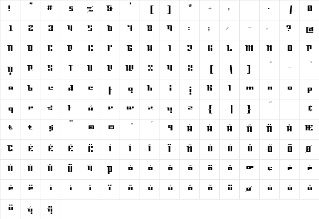 Rosalinde Normal  glyph index