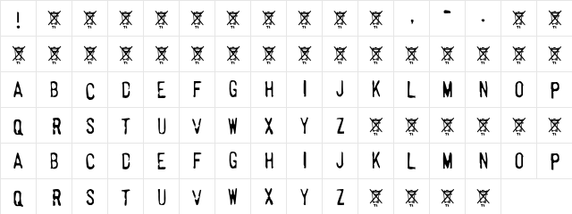 Horrorshow Regular  glyph index