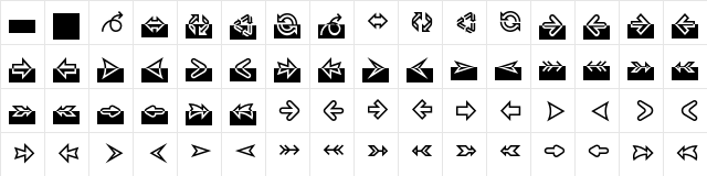 Bix Bats LT Std Arrow  glyph index