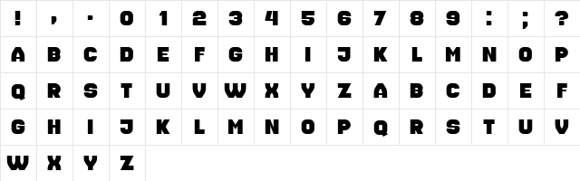 Housebreak Regular  glyph index