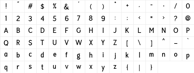 Seriously DEMO Regular  glyph index