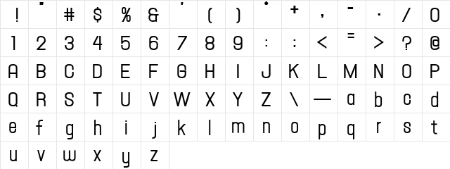 Hallandale Text Demi JL Regular  glyph index