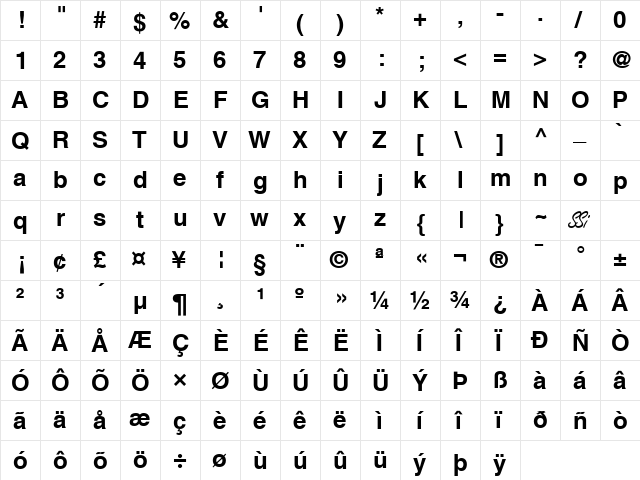 Context SSi Bold  glyph index