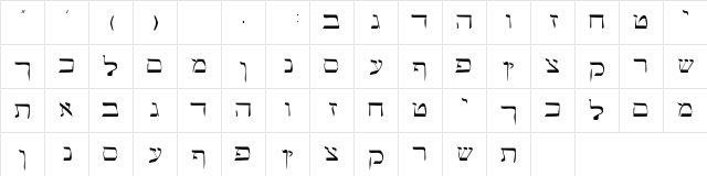 MatozohSSK Regular  glyph index