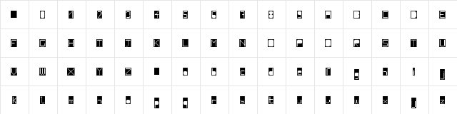 WLM Pixel Party Black Fill Regular  glyph index