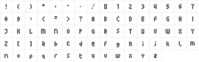Blob Regular  glyph index