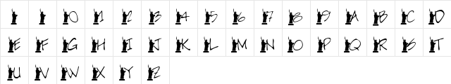 T~StillShining Regular  glyph index