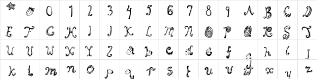 Starberry Swirl Whipped Delight Regular  glyph index