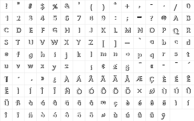 URWGroteskTRegRe1 Regular  glyph index