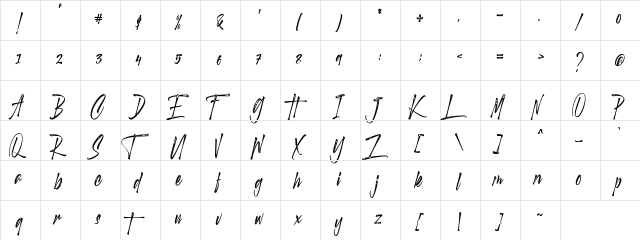 Scotland stories DEMO Regular  glyph index