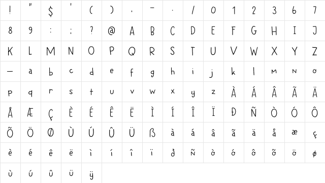 DK Betula Regular  glyph index