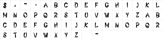 NONA Regular  glyph index