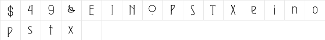 Exposition Sampler  glyph index