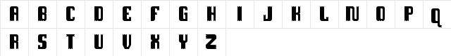 Ugly type Regular  glyph index