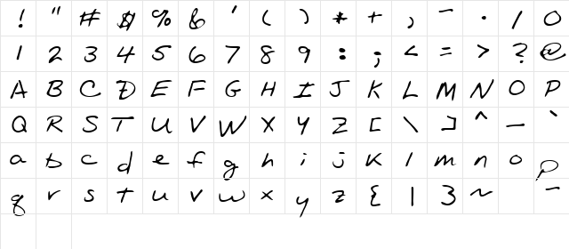 Oakland Regular  glyph index