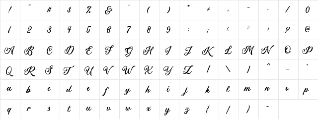 Troyline DEMO Regular  glyph index