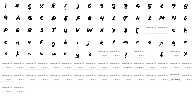 Monkey Kingdom (PERSONAL USE) Regular  glyph index