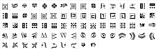 Caravan LH Three  glyph index