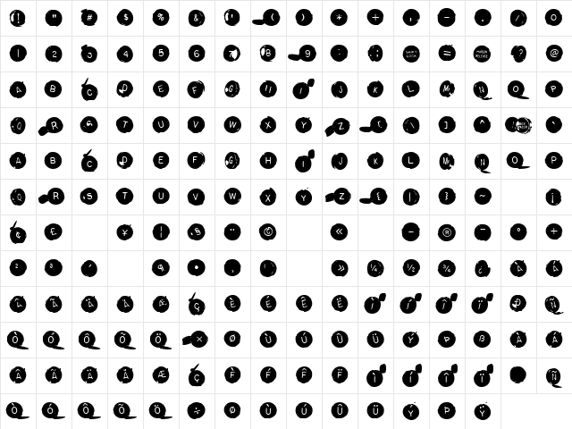 BackspacerRound Regular  glyph index