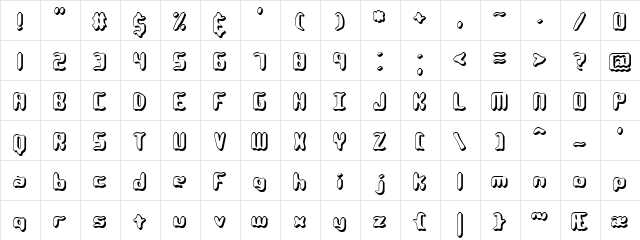 Qlumpy Shadow (BRK) Regular  glyph index