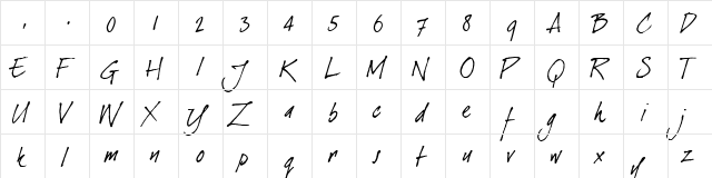 dearJoe 1 M&S Regular  glyph index