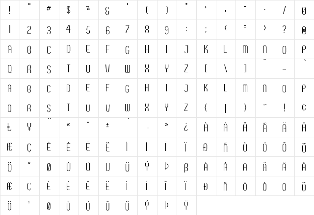 Breve SC Regular  glyph index