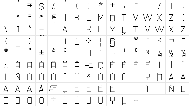 SU-30SM 330  glyph index