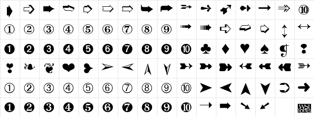 DingbatsTwo Regular  glyph index