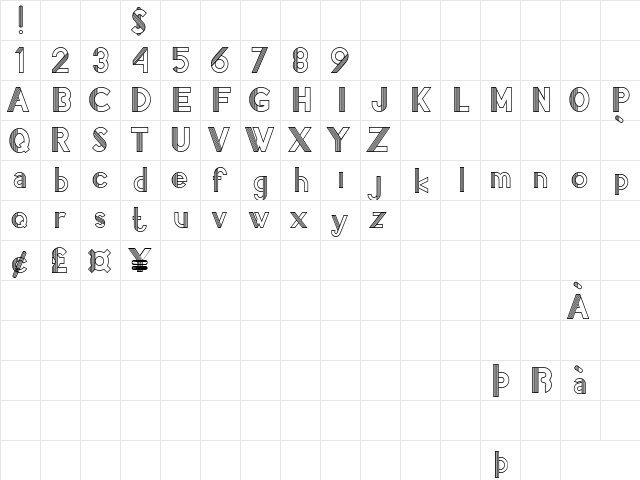 Pacitan Wolu Demo Regular  glyph index