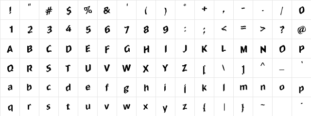 Dross02 Regular  glyph index