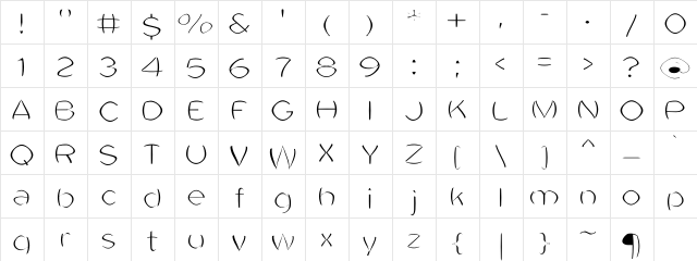 Neuralgia10 Regular  glyph index