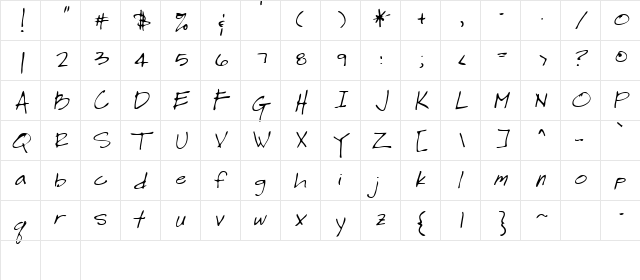 Timothy Regular  glyph index