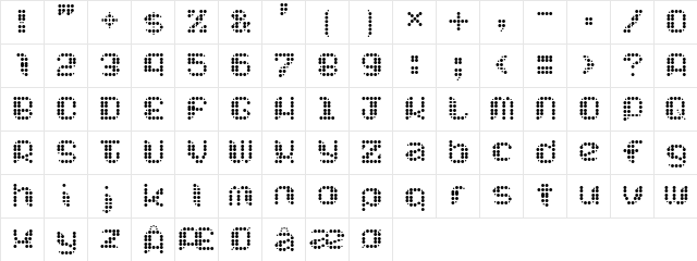 Chuck Chillout Regular  glyph index