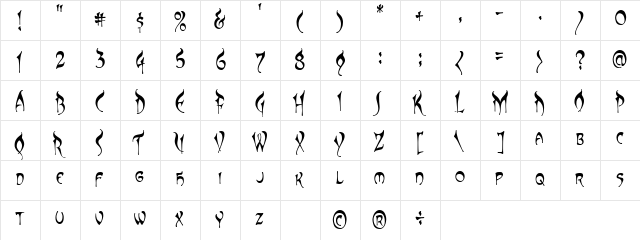 CCElsewhere Regular  glyph index
