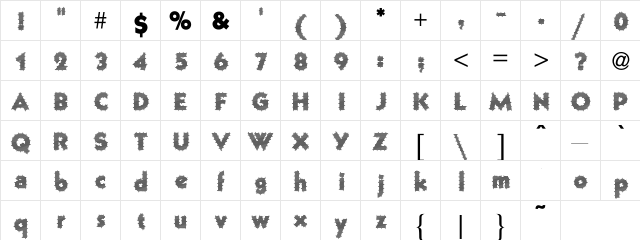 Fence Wire Regular  glyph index