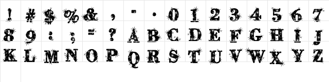 City of Light Regular  glyph index