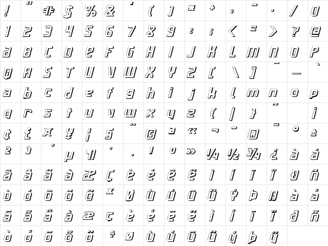 Maassslicer3D Regular  glyph index
