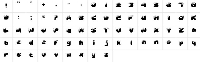 ICEBERG Regular  glyph index