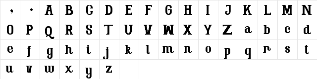 The Arthaya Standard Regular  glyph index