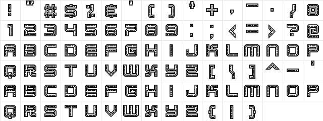 EC Bricks Regular  glyph index