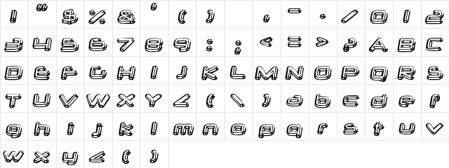Neurochrome Regular  glyph index