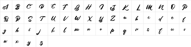 Azala FREE Regular  glyph index